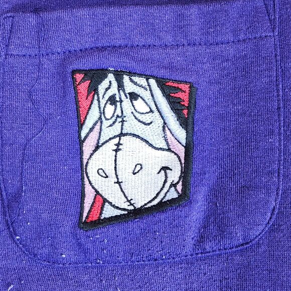 Vintage The Disney Catalog Purple Unisex Graphic Eeyore Fleece 90s Sweatpants - Picture 3 of 10